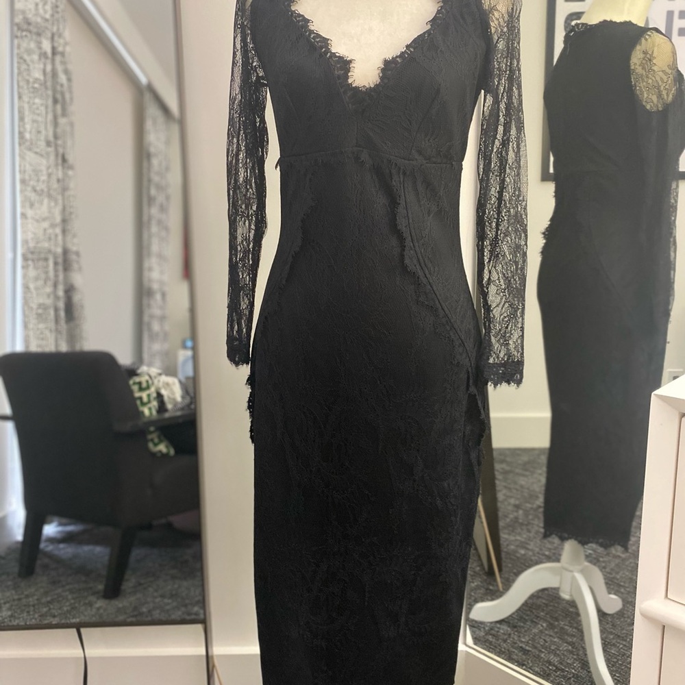 Vixen by Micheline Pitt Black Long Sleeve Dress Le Femme